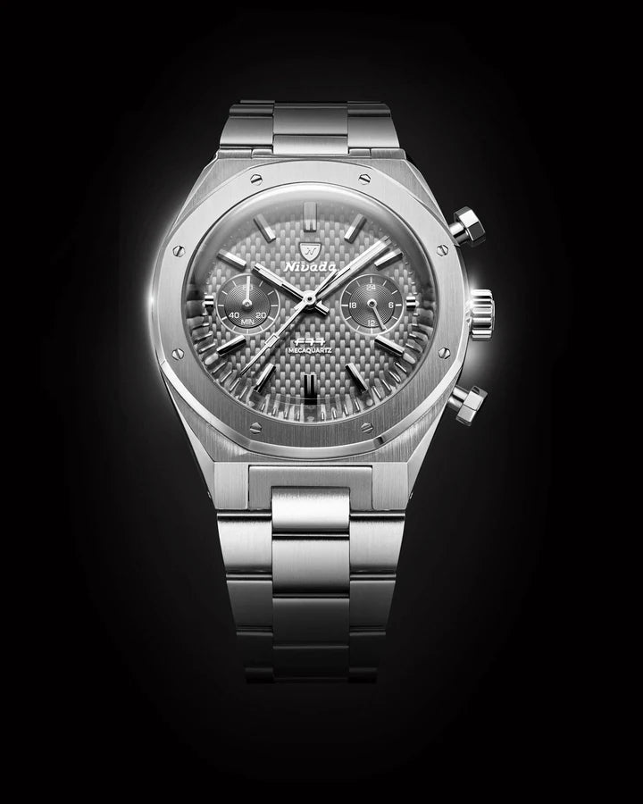 F77 SST Chrono Mechaquartz Grey MK2 | 38mm, Stainless Steel