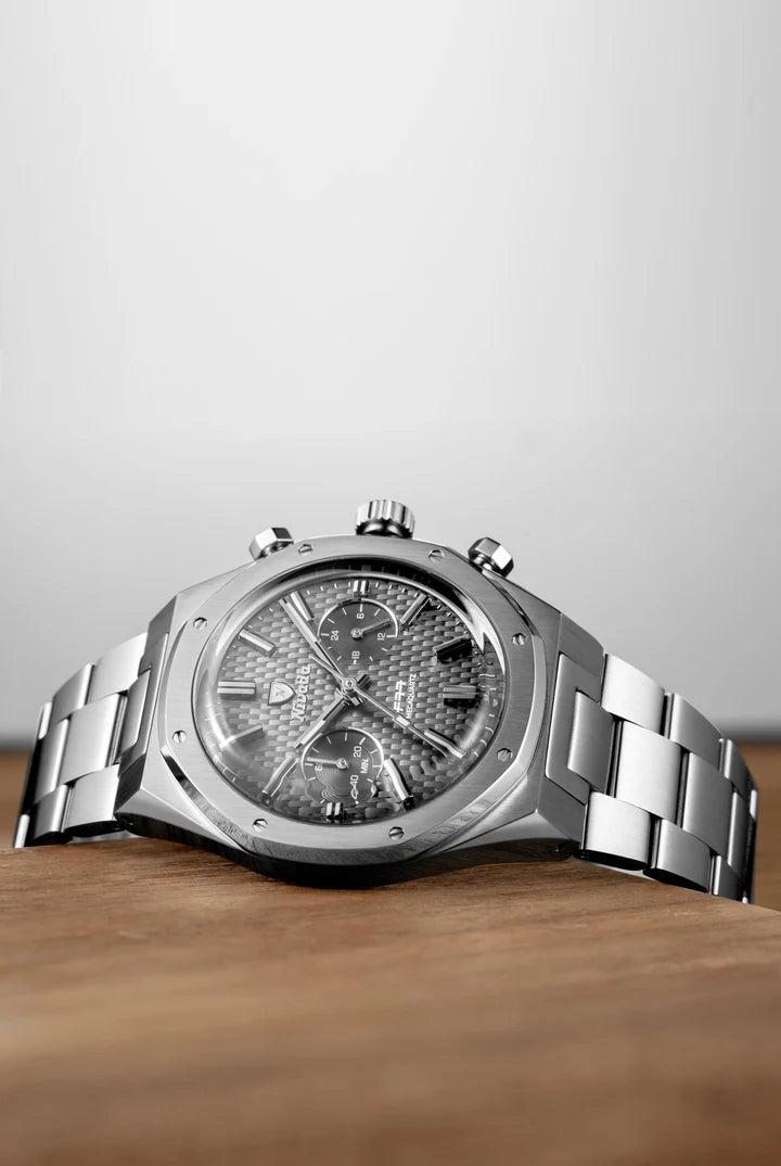 F77 SST Chrono Mechaquartz Grey MK2 | 38mm, Stainless Steel