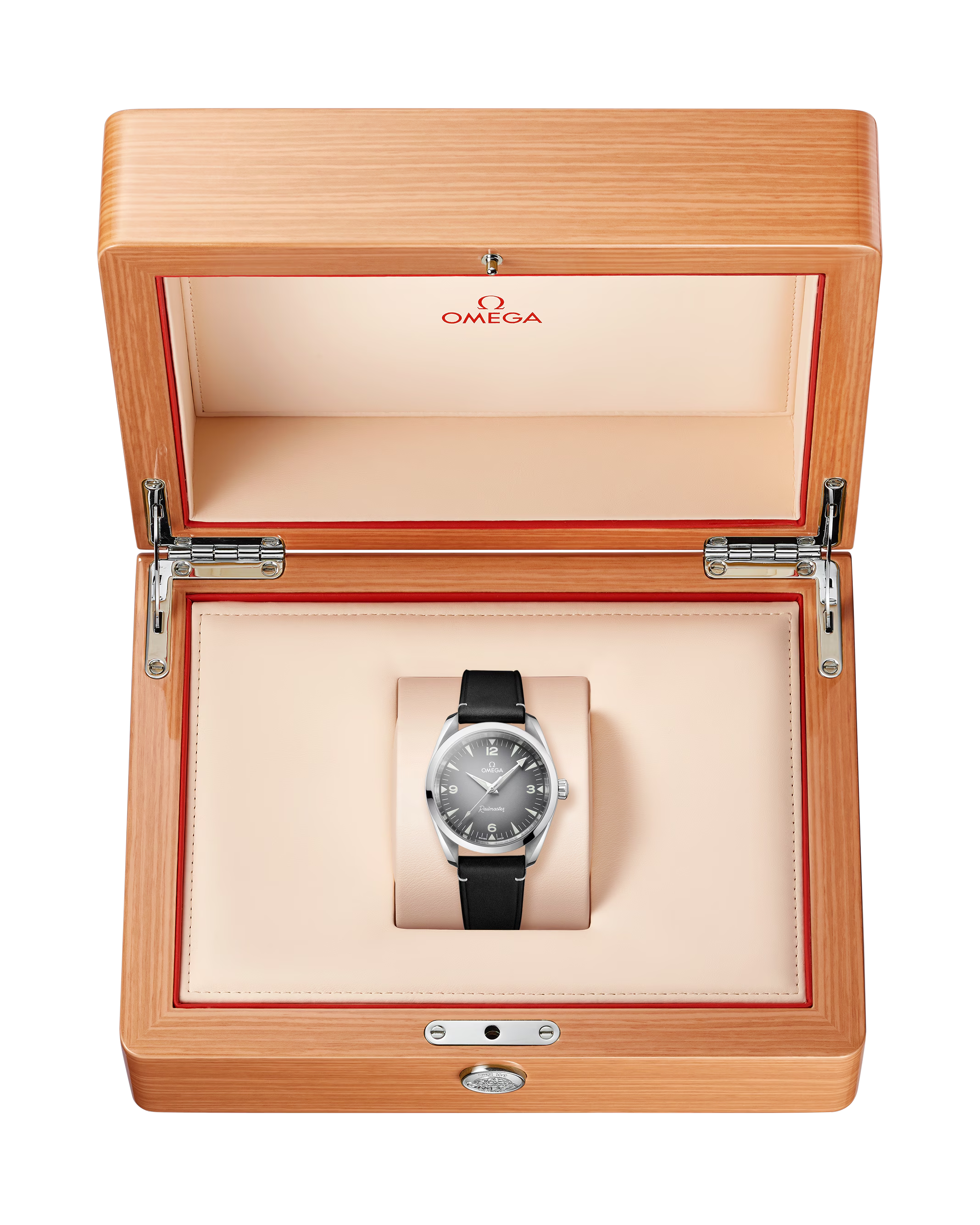 OMEGA Seamaster Railmaster Grey Dial Leather Strap