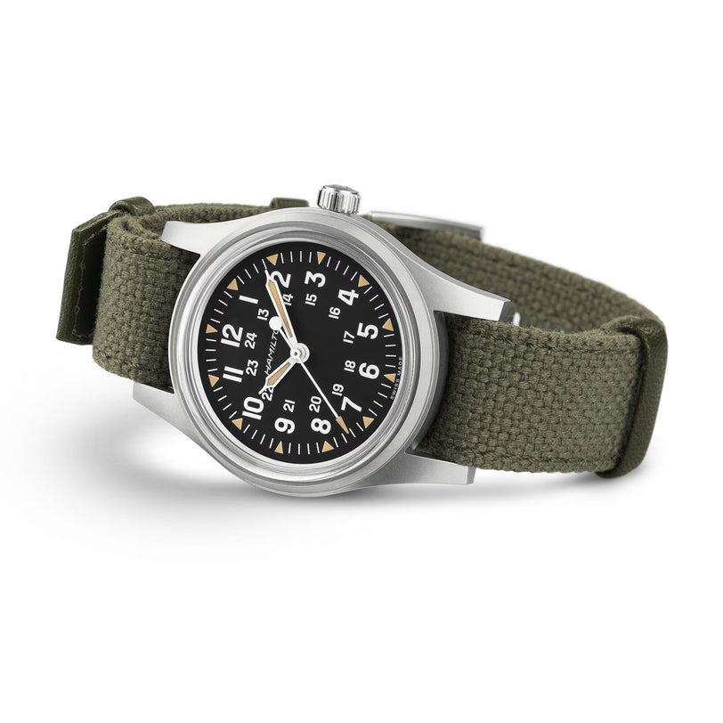 Khaki Field Mechanical | 36mm, NATO Strap, Black Dial