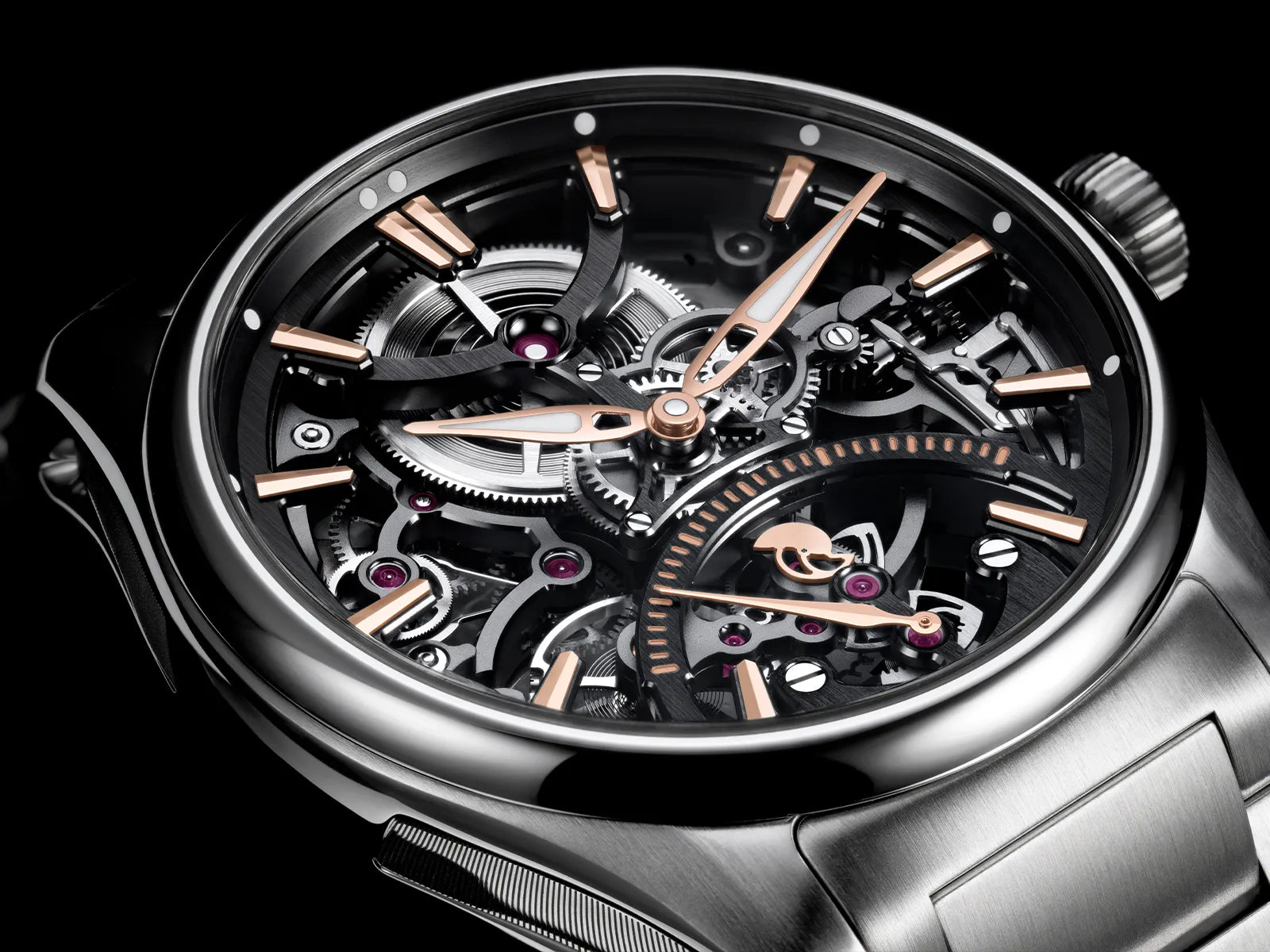Pioneer Retrograde Seconds Skeleton | 40mm, Stainless Steel