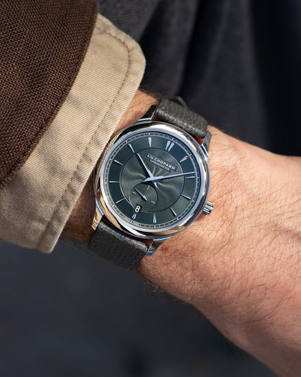 Wrist shot of the Chopard L.U.C. XPS 1860 Officer Limited Edition for HODINKEE