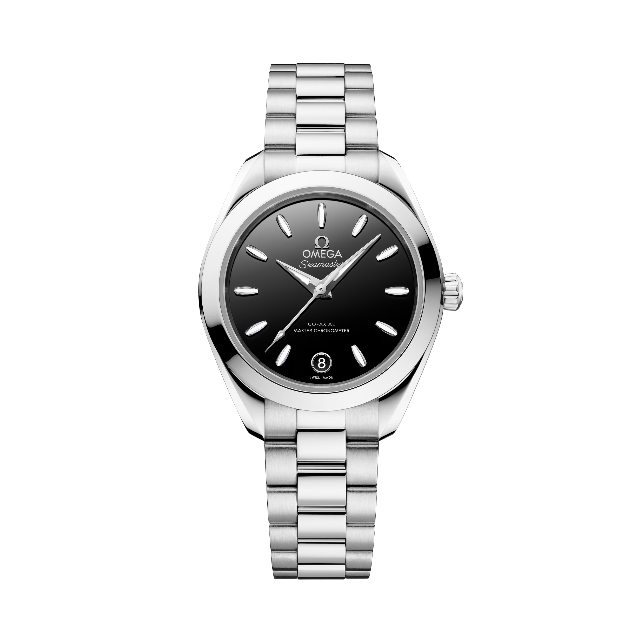 OMEGA Seamaster Aqua Terra 150M 30mm Steel on Steel Black Dial Watch 