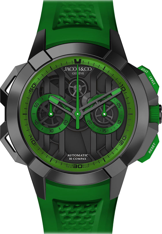 Epic X Chrono | 44mm, Black Titanium, Green Inner Ring