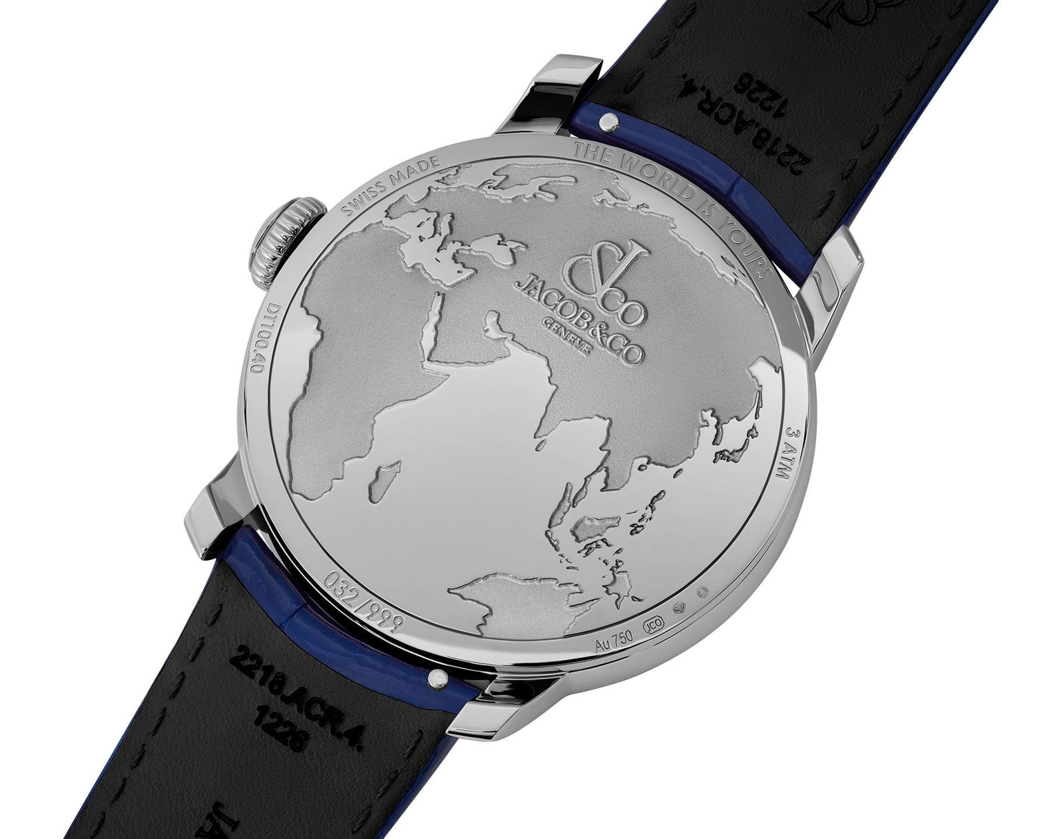 The World Is Yours Dual Time Zone | 43mm, Leather Strap, Steel Case