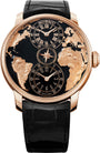 The World Is Yours Dual Time Zone | 43mm, Rose Gold Case, Leather Strap