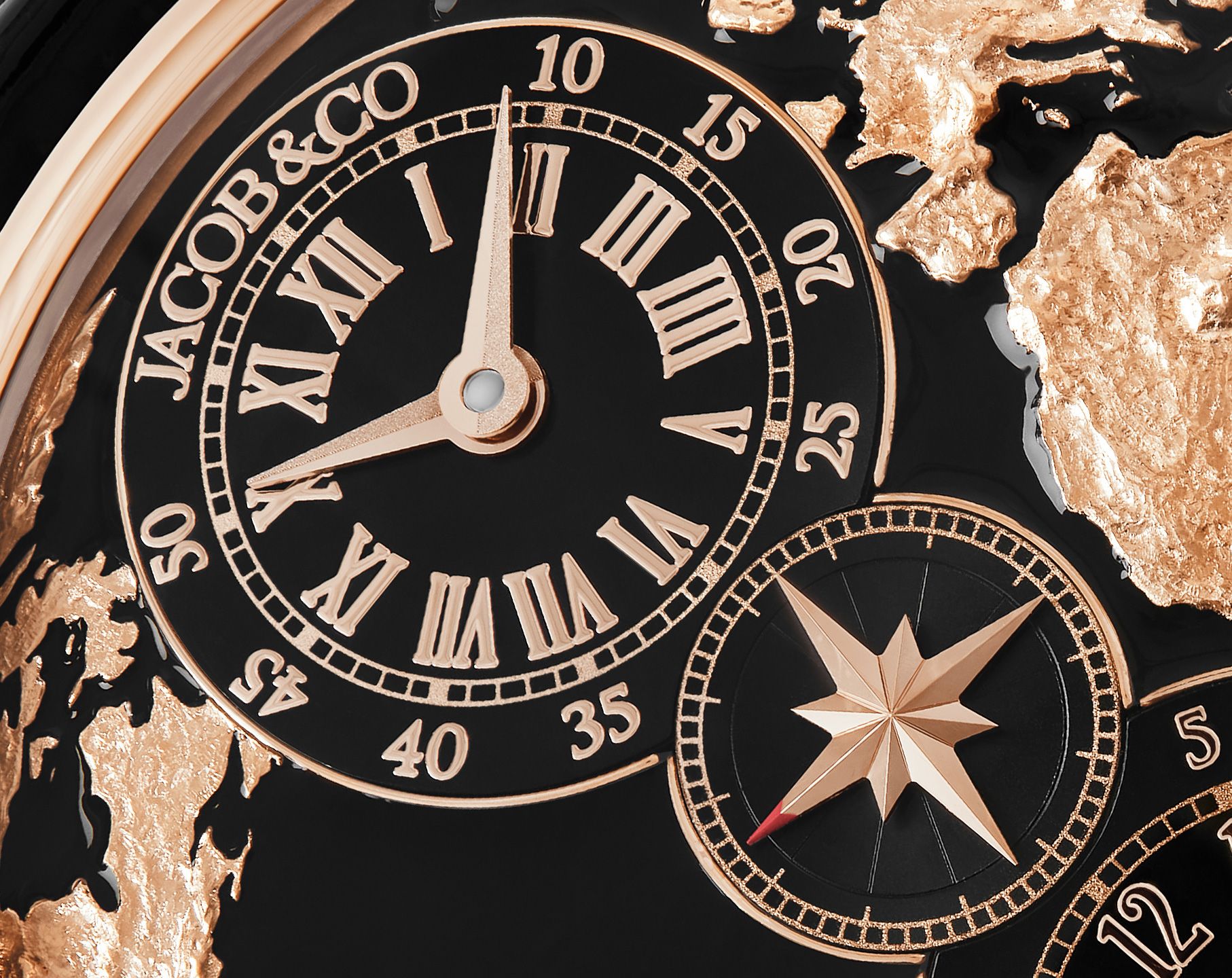 The World Is Yours Dual Time Zone | 43mm, Rose Gold Case, Leather Strap