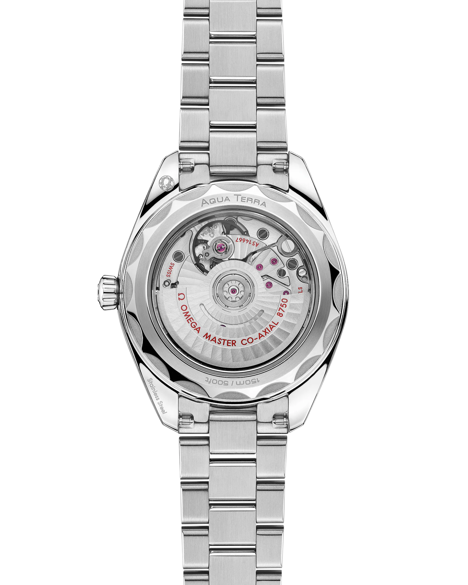 OMEGA Seamaster Aqua Terra 150M 30mm Steel on Steel Watch Transparent Caseback 
