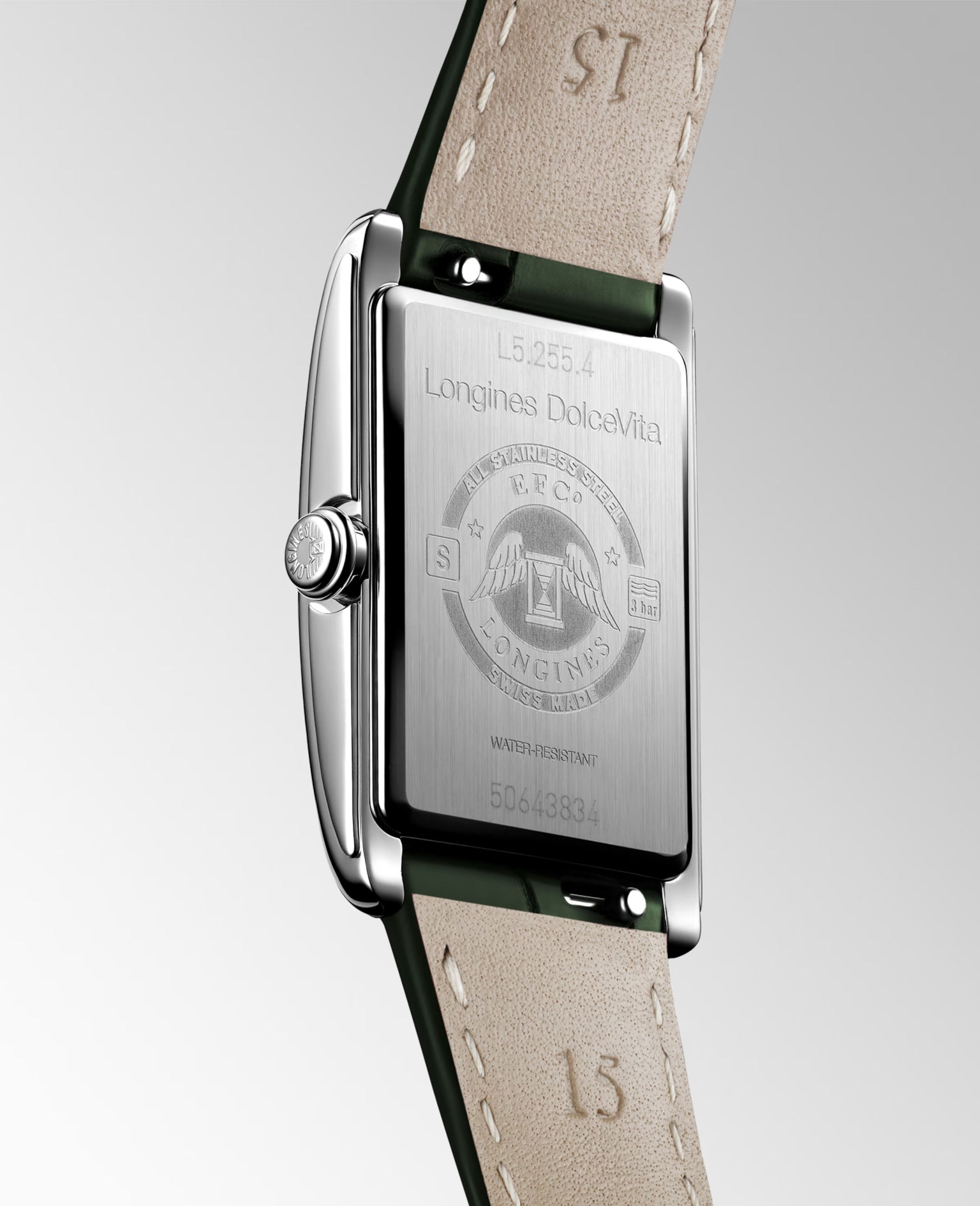 DolceVita | 32mm, Stainless Steel, Ivory Gilt "flinqué" Dial, Green Alligator Strap, Womens Watch