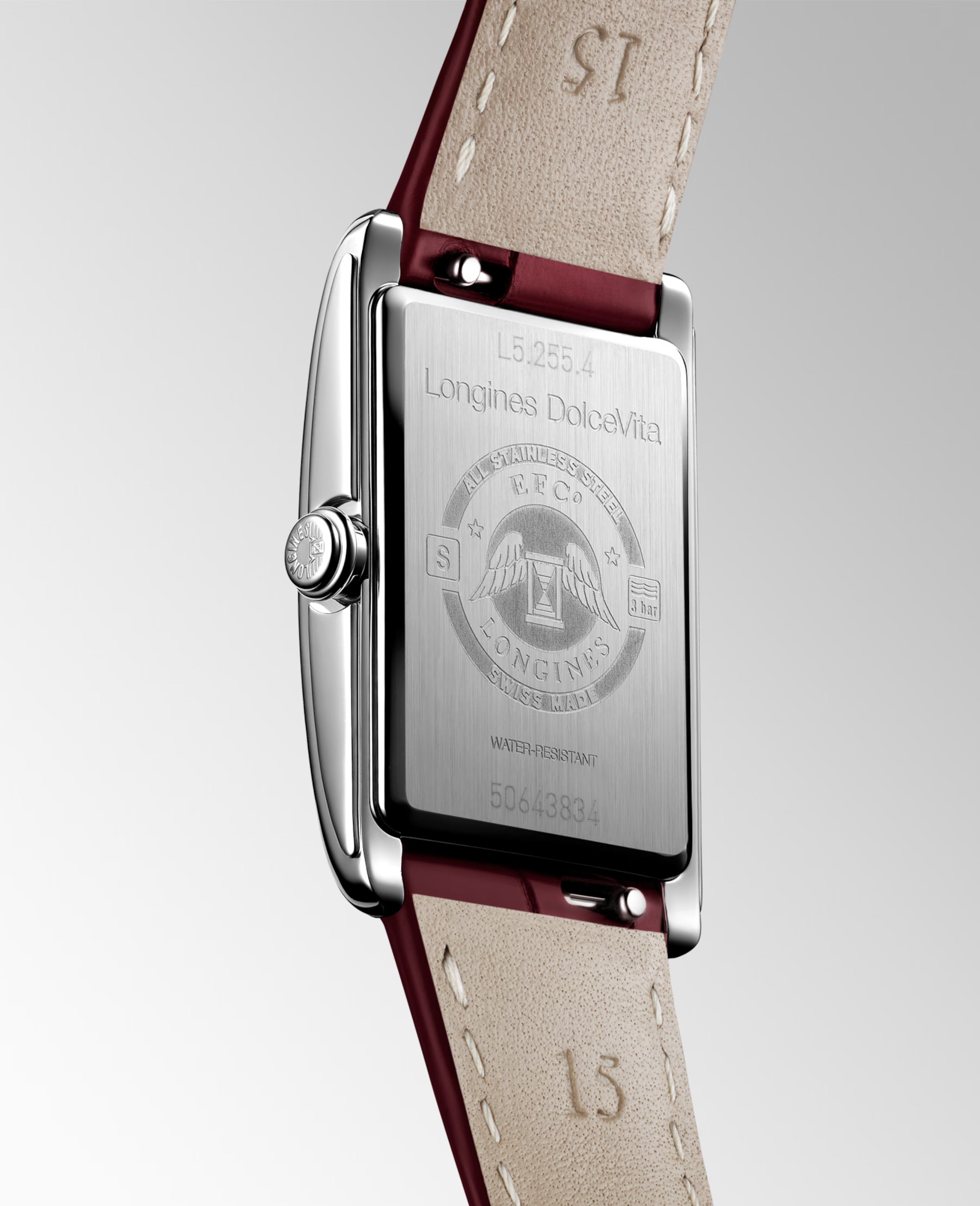DolceVita | 32mm, Stainless Steel, Ivory Rose "flinqué" Dial, Maple Red Alligator Strap, Womens Watch