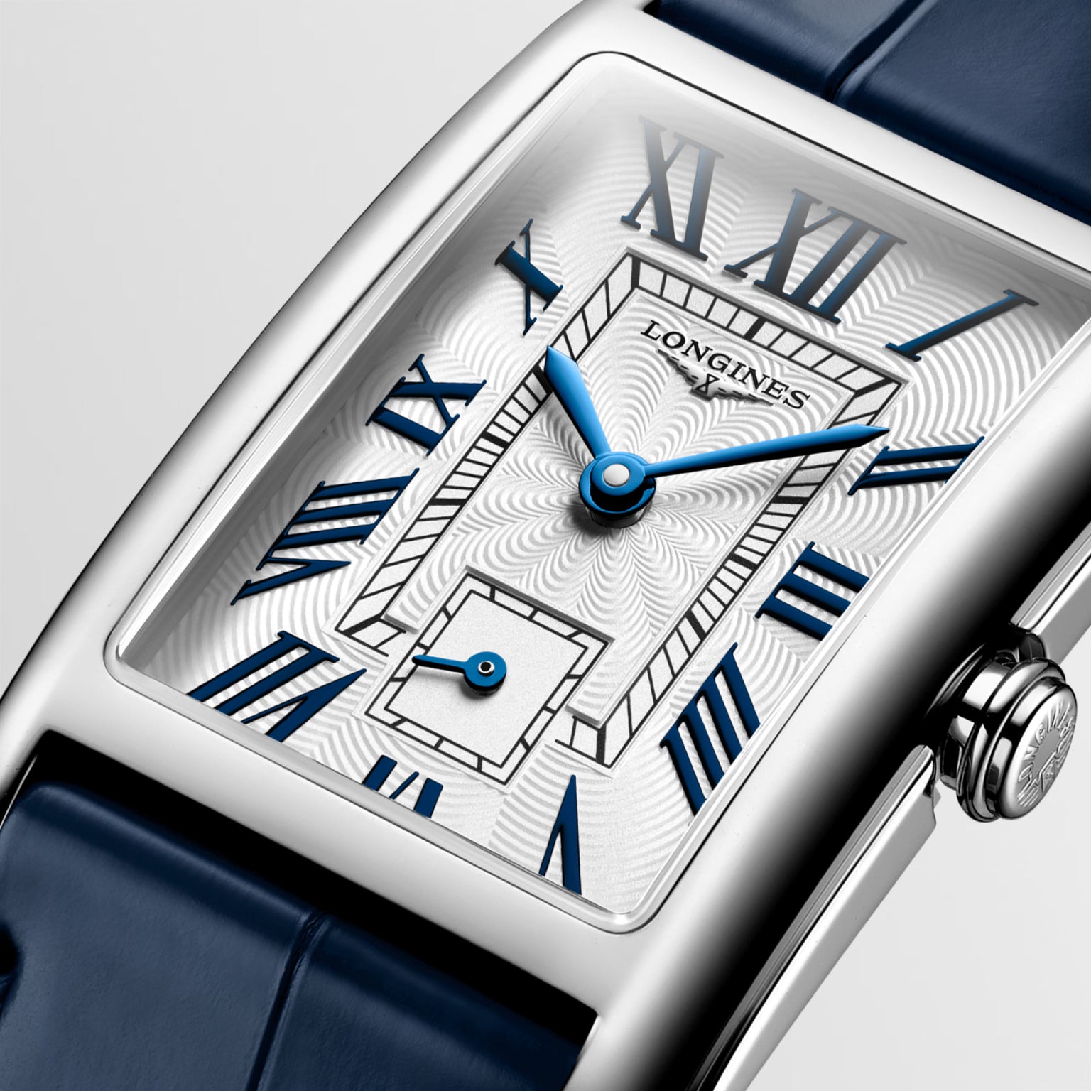 DolceVita | 37mm, Stainless Steel, Silver "flinqué" Dial, Midnight Blue Alligator Leather Strap, Womens Watch