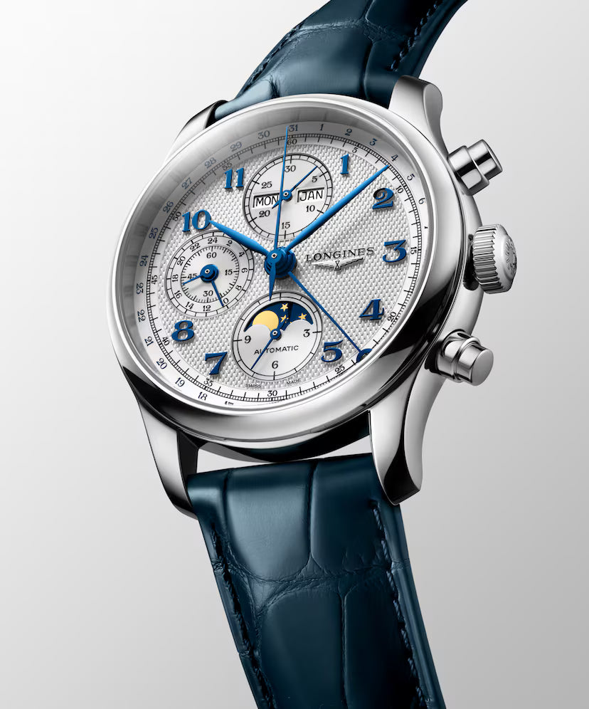 Master Chrono Moonphase | 41mm, Stainless Steel Case, Alligator Strap