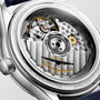 Master | 34mm, Stainless Steel, White mother-of-pearl Dial, Blue Alligator Leather, Womens Watch