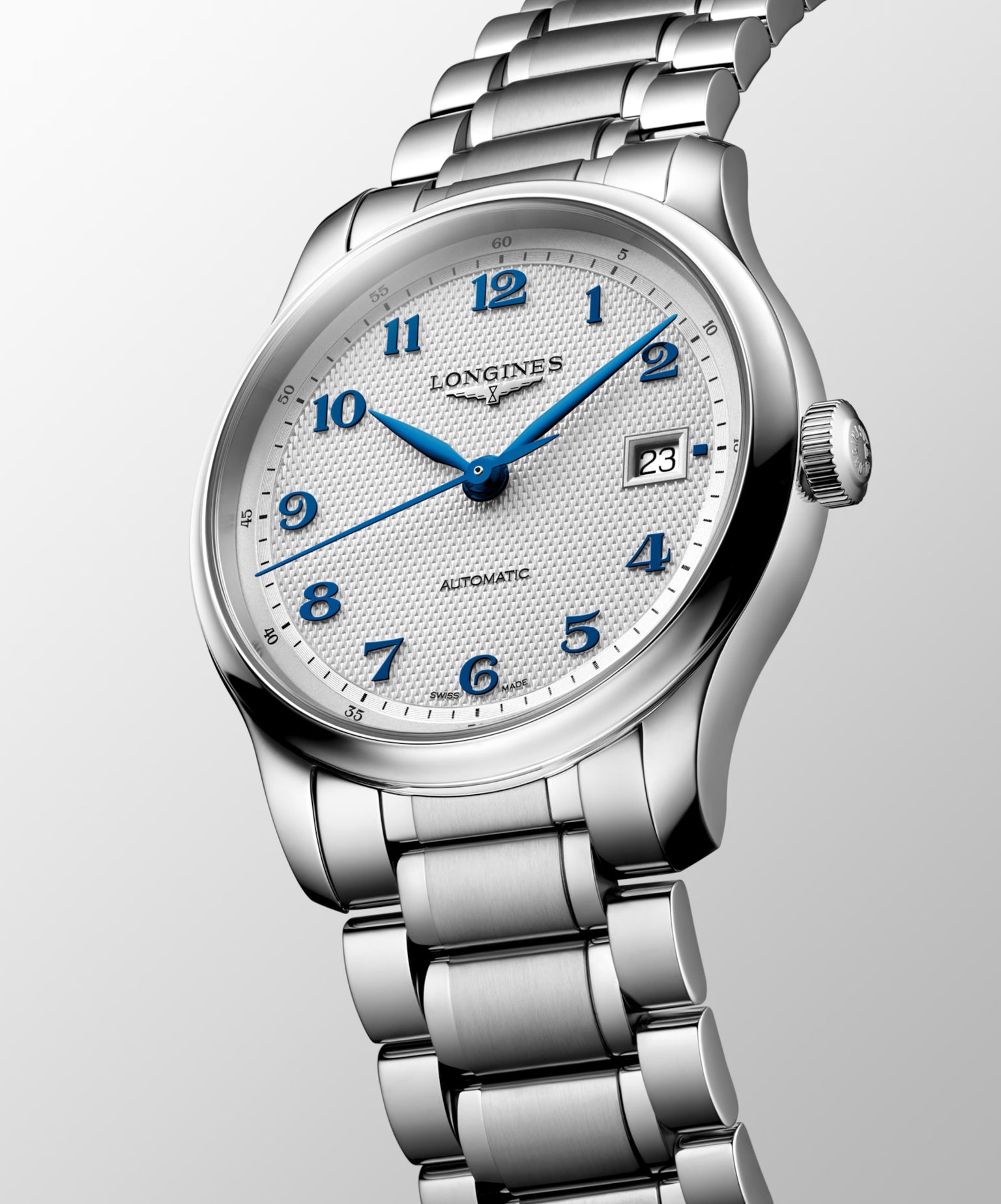 Master | 39mm, Stainless Steel, Silver "barleycorn" Dial, Mens Watch