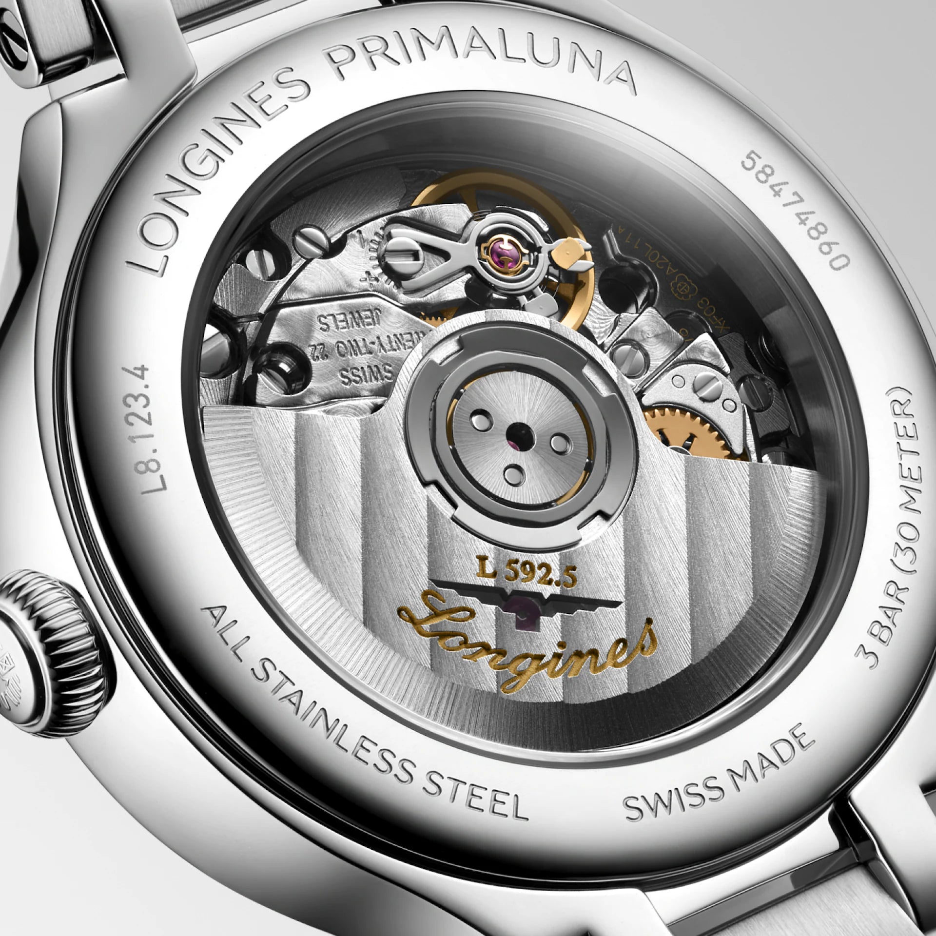 PrimaLuna | 30mm, Stainless Steel, Luminous Blue mother-of-pearl Dial, Womens Watch
