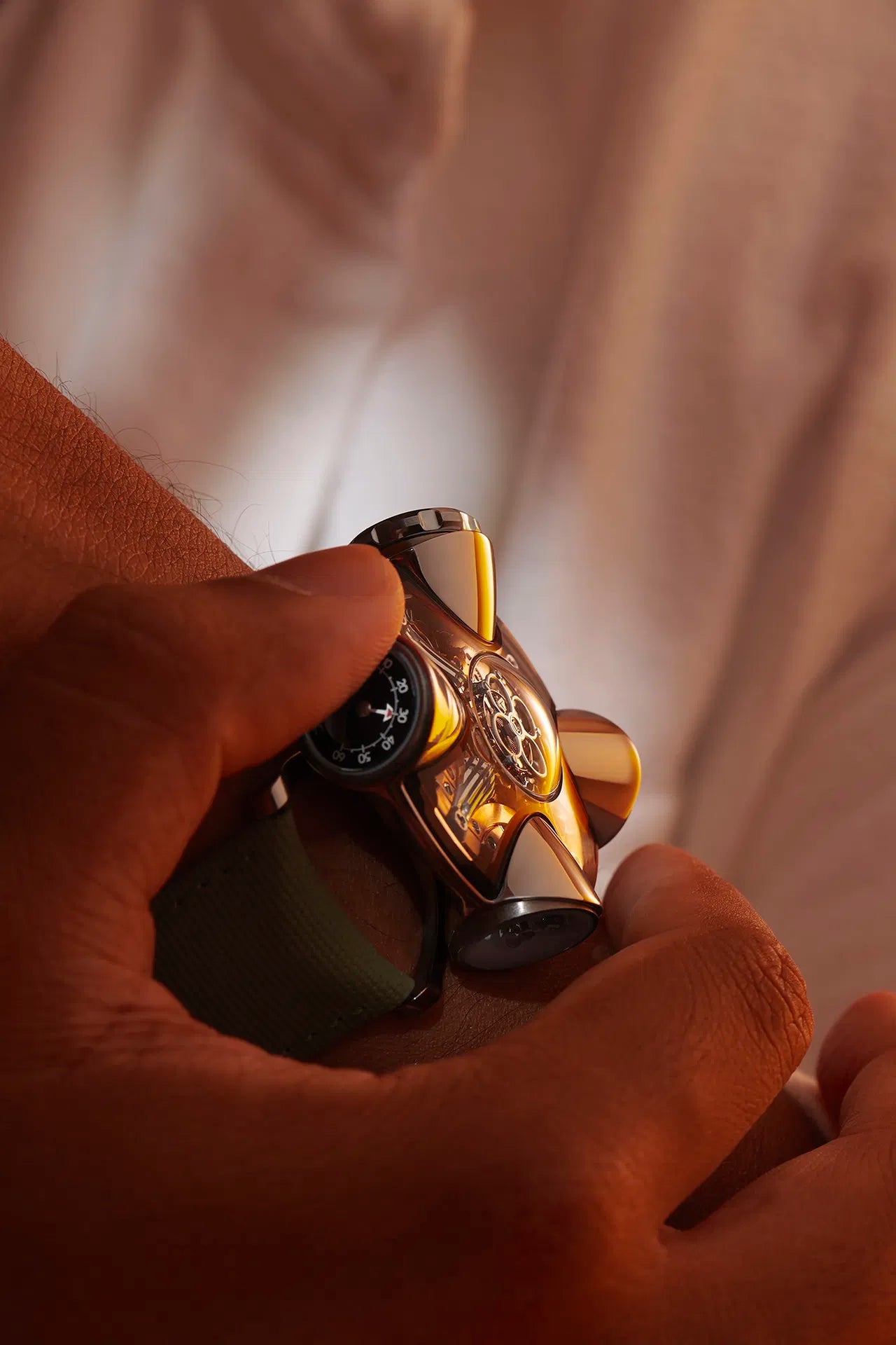 Horological Machine Nº11 Architect Red Gold Edition | 42mm, Rubber Strap, Men's Watch