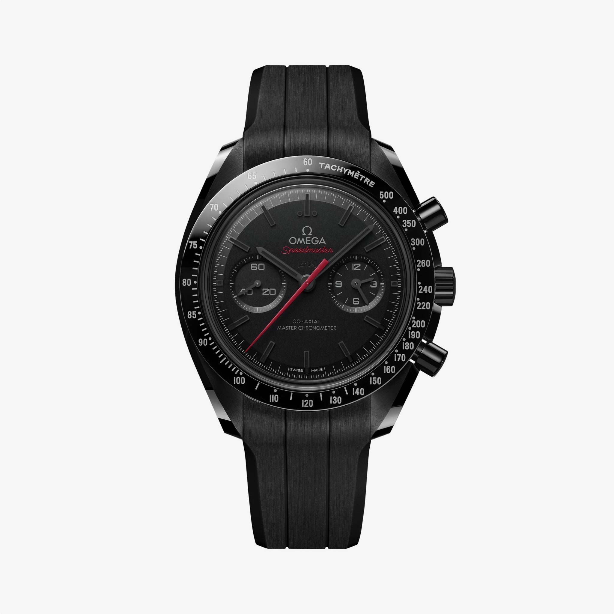 OMEGA Speedmaster Dark Side of the Moon black watch with black rubber strap