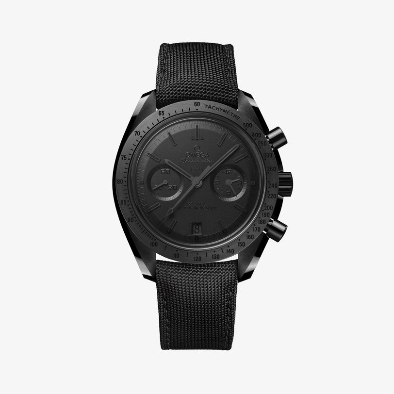 OMEGA Speedmaster Dark Side of the Moon black watch with black fabric strap