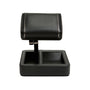 Black jewelry display stand on a white background
