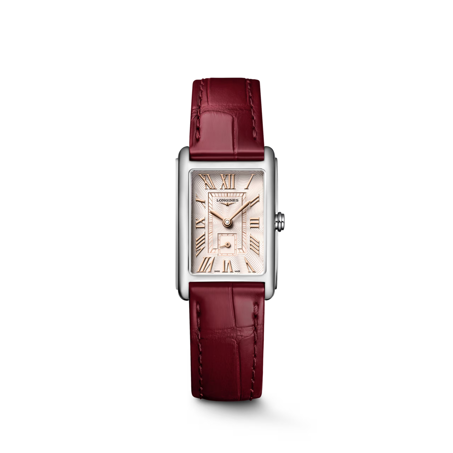 DolceVita | 32mm, Stainless Steel, Ivory Rose "flinqué" Dial, Maple Red Alligator Strap, Womens Watch