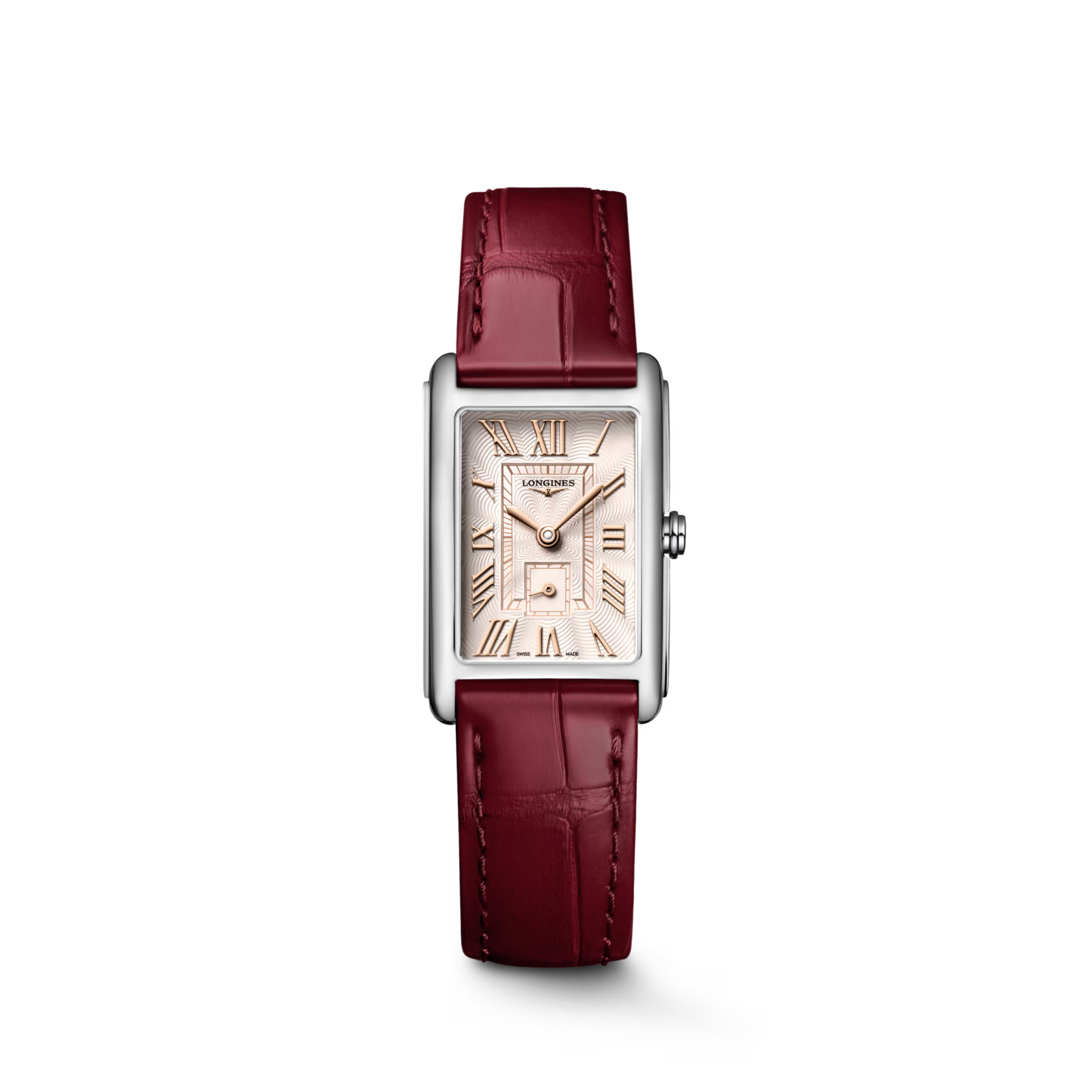 DolceVita | 32mm, Stainless Steel, Ivory Rose "flinqué" Dial, Maple Red Alligator Strap, Womens Watch