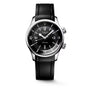 The Longines Legend Diver features a black dial, black rubber strap, and elegant black and silver design.