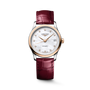 Master | 34mm, Stainless Steel and 18K Rose Gold, White mother-of-pearl Dial, Bordeaux Alligator Leather, Womens Watch