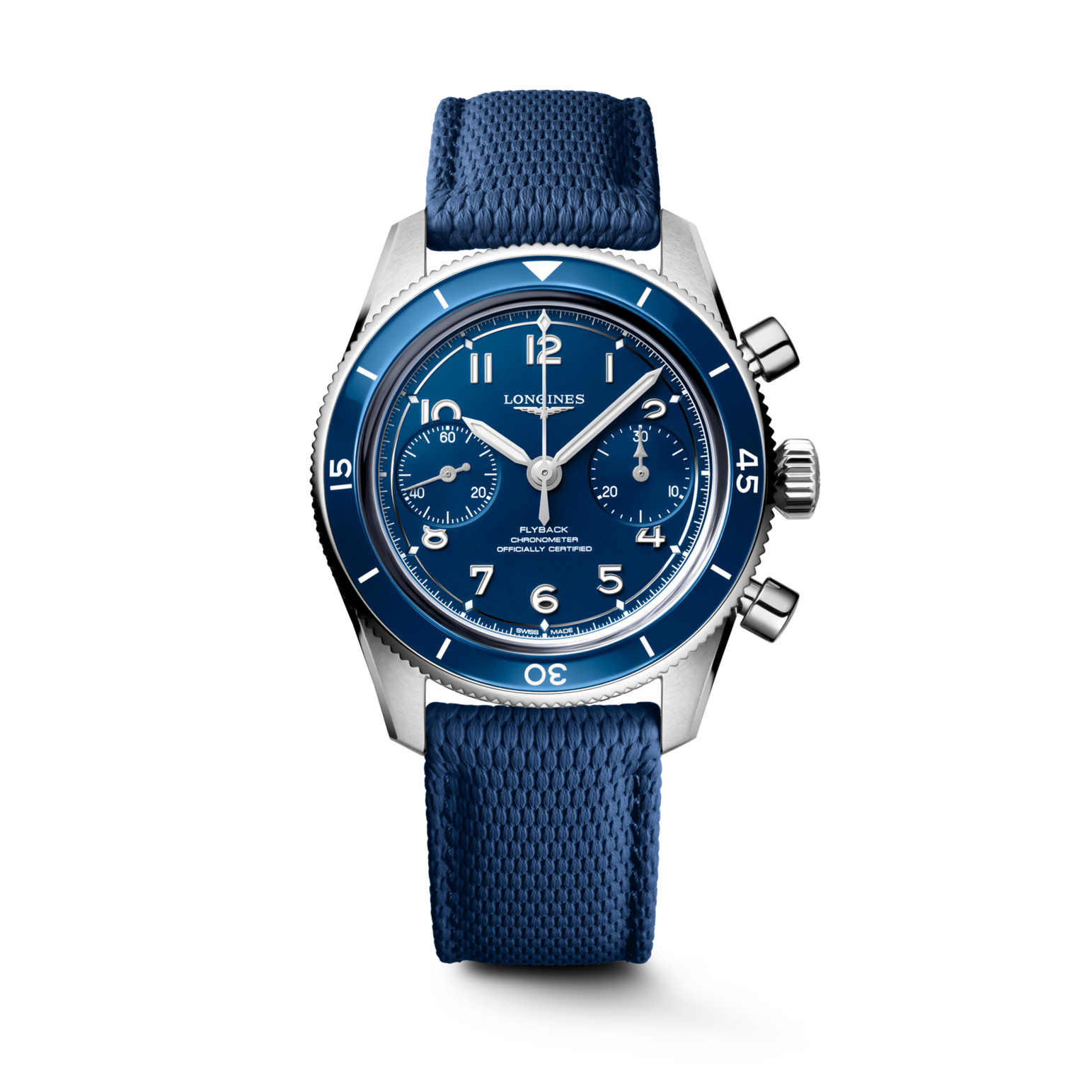 Spirit Pilot Flyback | 39mm, Blue Rubber